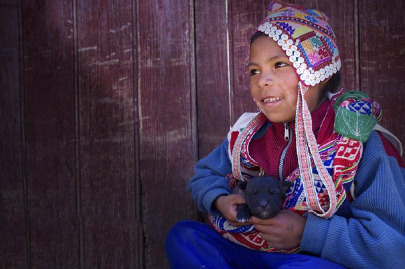 NiÃ±o Indigena, Pisac, Cuzco, Cusco, Peru, Sur A...