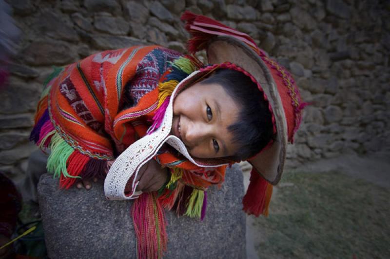 NiÃ±o Sonriendo, Ollantaytambo, Cuzco, Cusco, Pe...