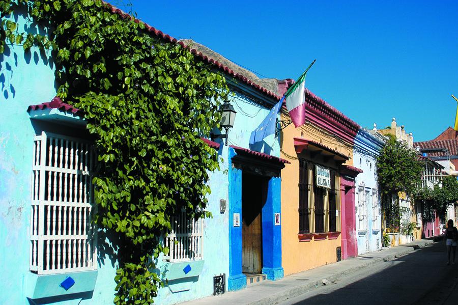 Casas Coloniales en la Ciudad Antigua, Cartagena, ...