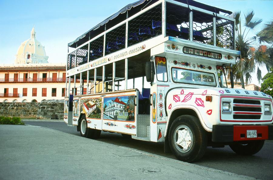 Bus de dos Pisos en Cartagena, Bolivar, Colombia 