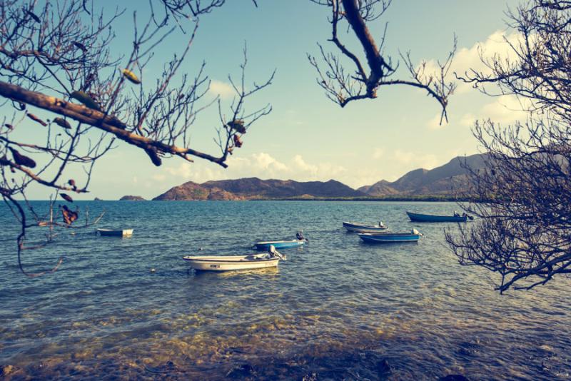 Lanchas en el Mar, Isla de San Andres, Archipielag...