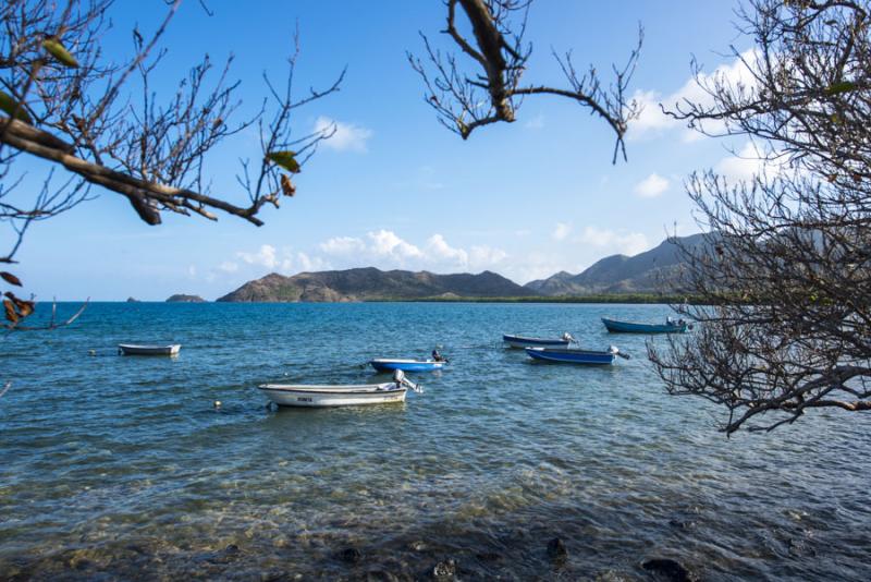 Lanchas en el Mar, Isla de San Andres, Archipielag...