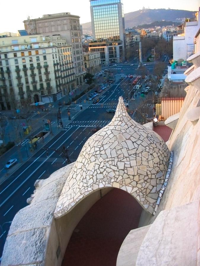 Panoramica de la ciudad Mila, Barcelona, España