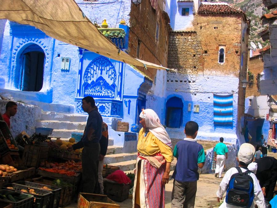 Mercado tradicional en Marruecos