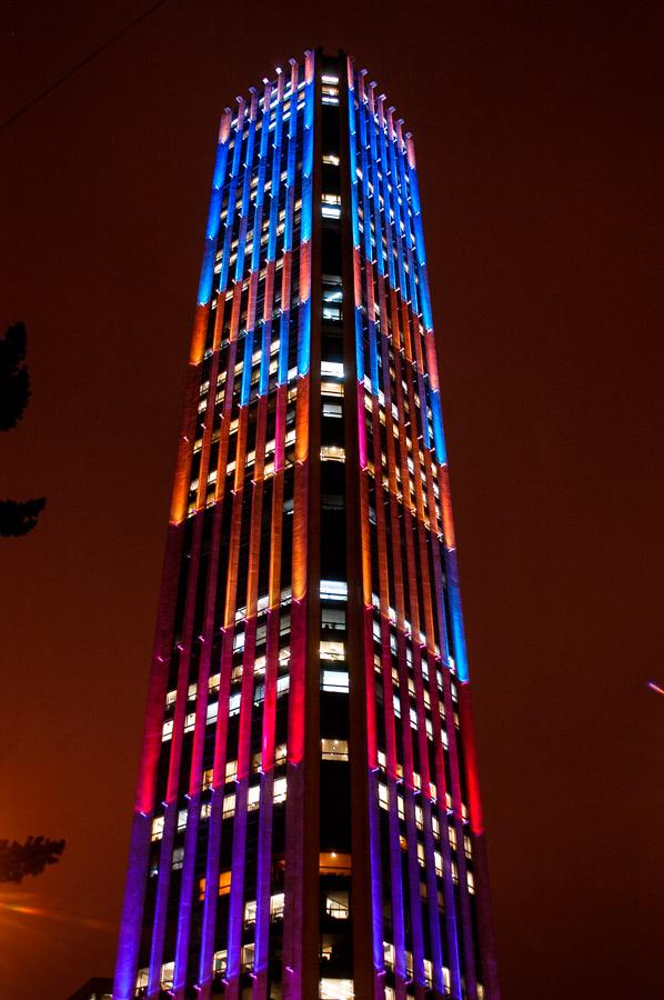 Torre Colpatria Iluminada, Bogota, Colombia