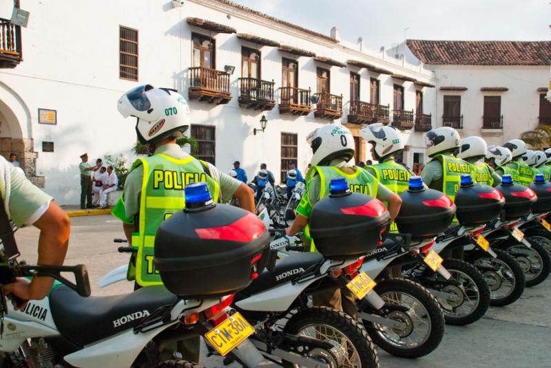 Policias de Cartagena, Ciudad Amurallada, Bolivar,...