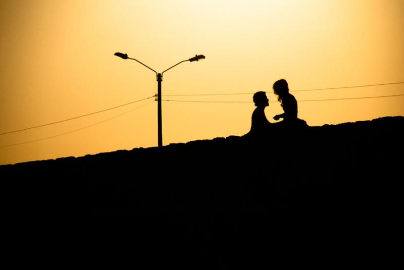 Pareja a Contraluz, Cartagena, Ciudad Amurallada, ...