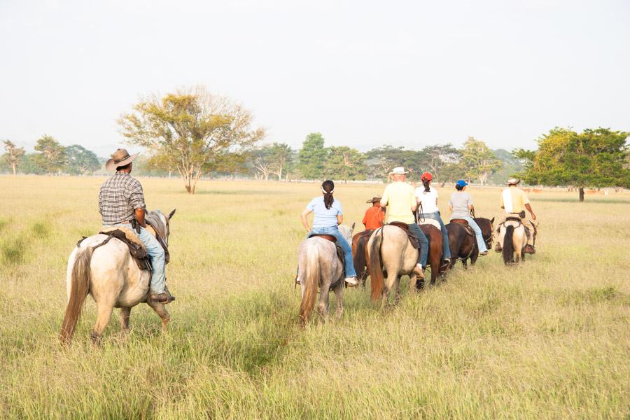 Grupo de Personas Montado a Caballo en Monteria, C...