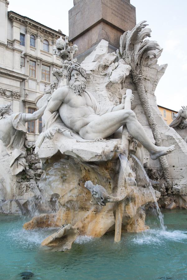 Fountain of the Four Rivers, Rome, Lazio, Italy, W...