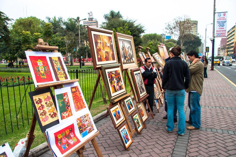 Parque Central - Pintores, Miraflores, Lima, Peru,...