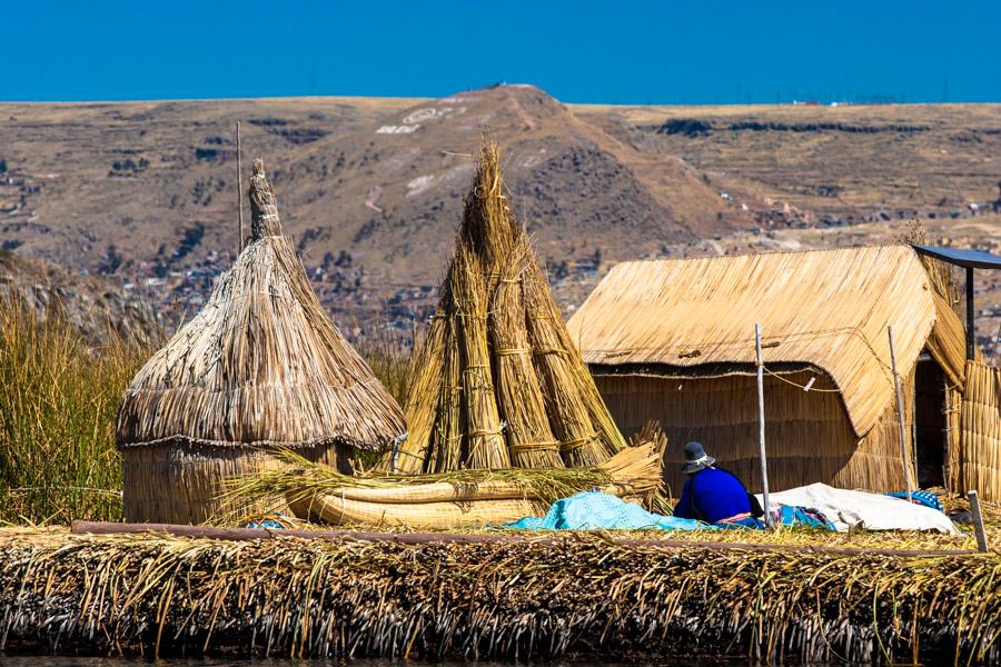 Poblado Indigena Comunidad Uros, Lago Titicaca, Pr...