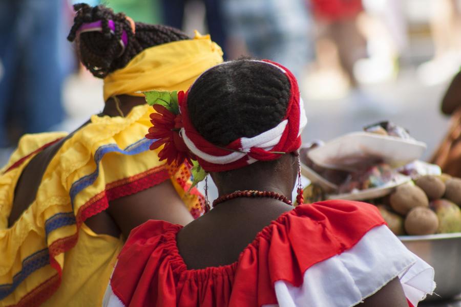 Palenqueras en Cartagena, Bolivar, Colombia