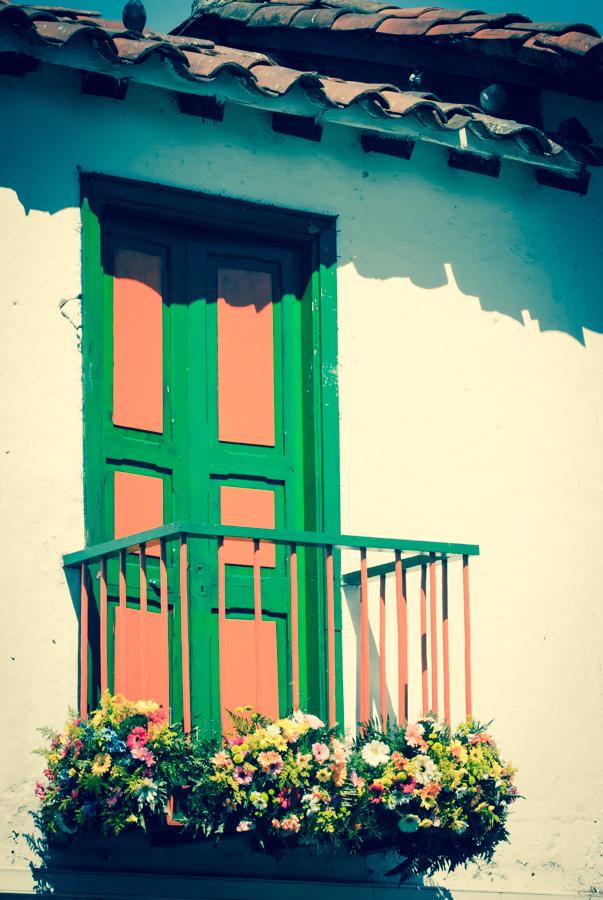 Balcon de una Casa Colonial en Medellin, Antioquia...