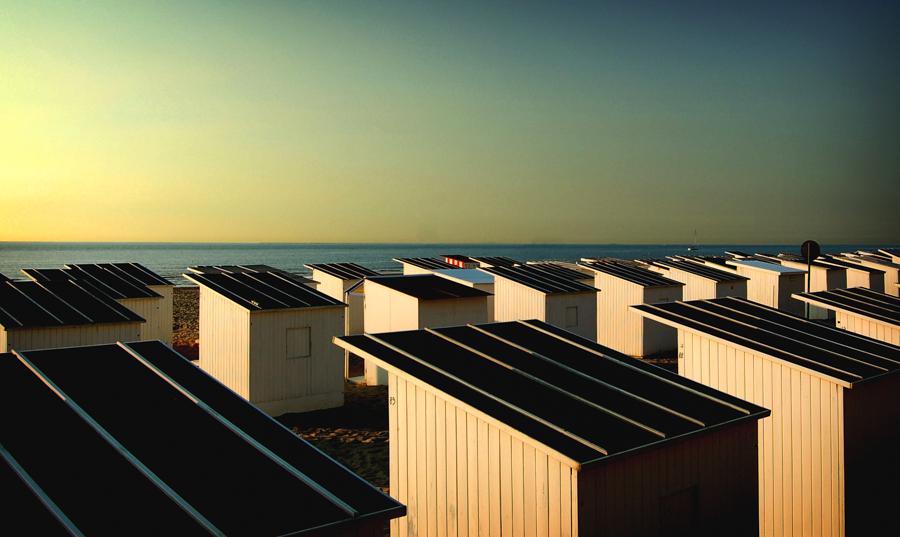 Cabinas en la Playa, Ostende, Flandes Occidental, ...