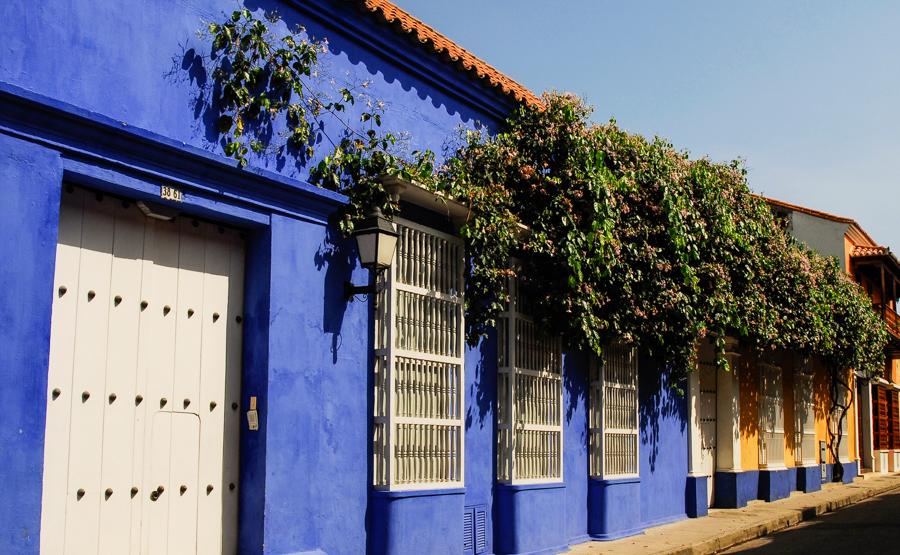 Fachada de una Casa en Cartagena, Bolivar, Colombi...