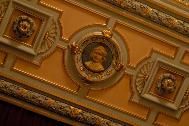 Ornamentacion del Plafon, Teatro Cristobal Colon, ...