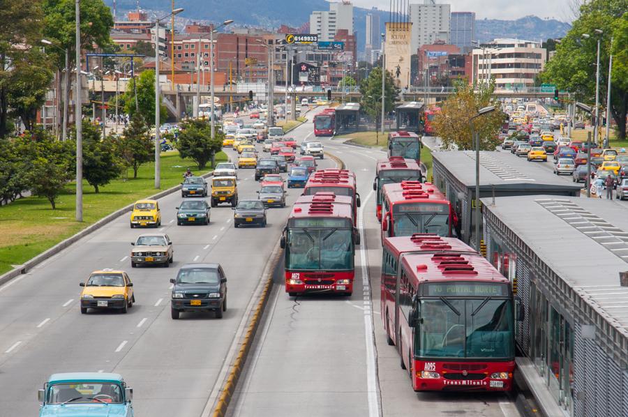 Transmilenio en la Ciudad de Bogota, Cundinamarca,...