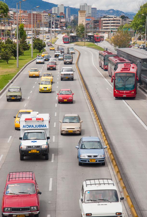 Transmilenio en la Ciudad de Bogota, Cundinamarca,...