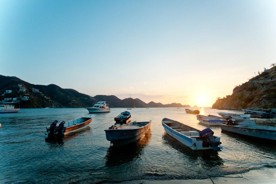 Embarcaciones en Playa Grande, Taganga, Santa Mart...