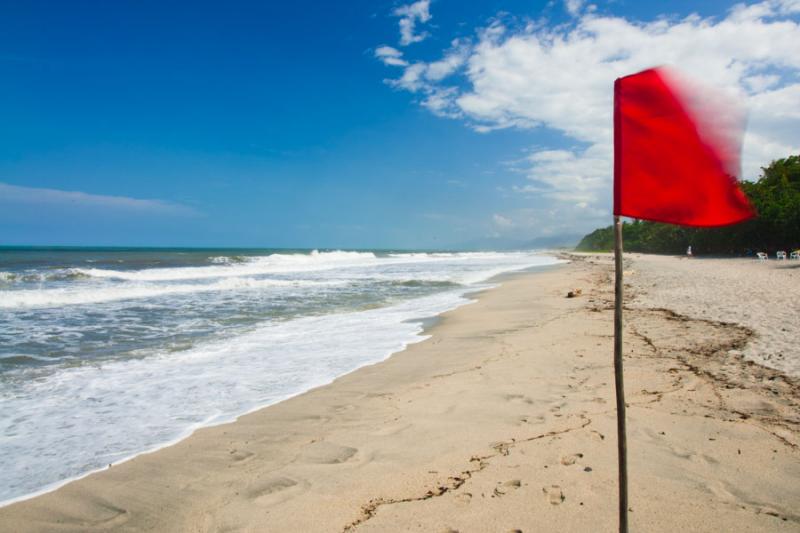 SeÃ±alizacion en la Playa Tayrona, Santa Marta, ...