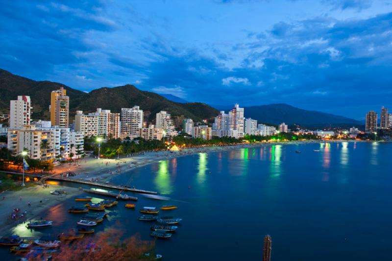 Panoramica de el Rodadero, Santa Marta, Magdalena,...