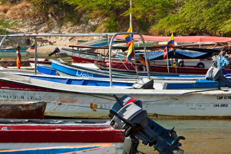 Embarcaciones en Playa Grande, Taganga, Santa Mart...