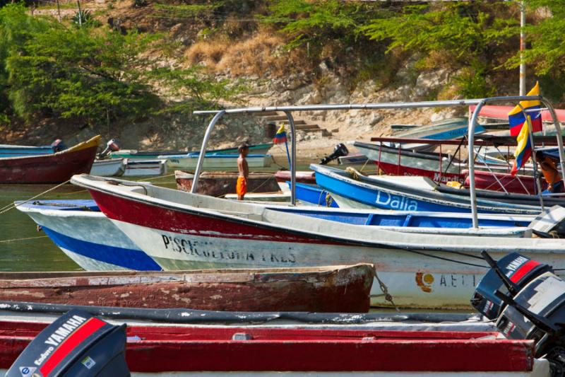 Embarcaciones en Playa Grande, Taganga, Santa Mart...