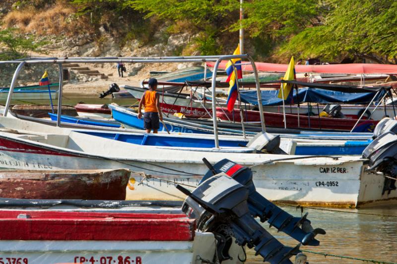 Embarcaciones en Playa Grande, Taganga, Santa Mart...