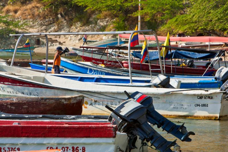 Embarcaciones en Playa Grande, Taganga, Santa Mart...