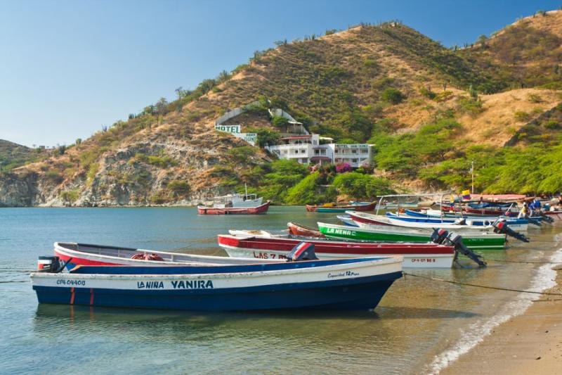 Embarcaciones en Playa Grande, Taganga, Santa Mart...