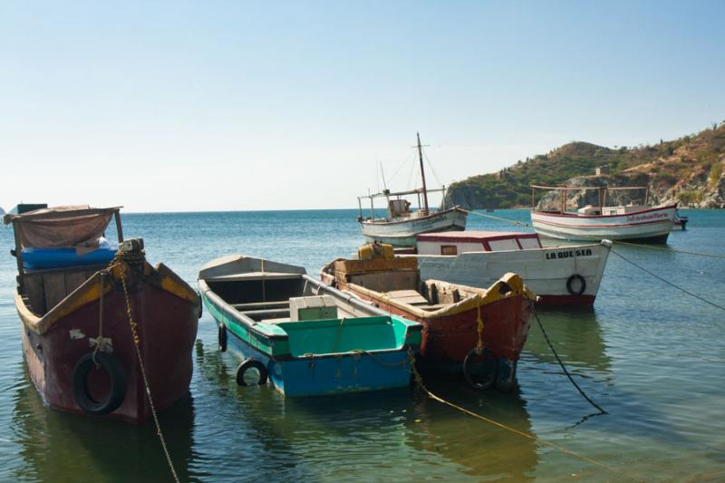 Embarcaciones en Playa Grande, Taganga, Santa Mart...