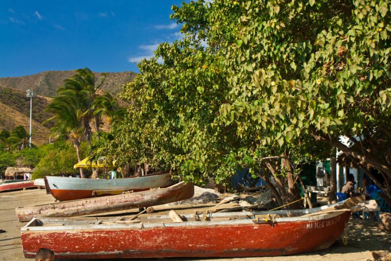 Barcas en Playa Grande, Taganga, Santa Marta, Magd...