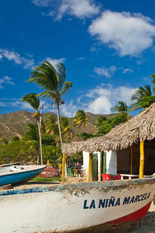 Barcas en Playa Grande, Taganga, Santa Marta, Magd...