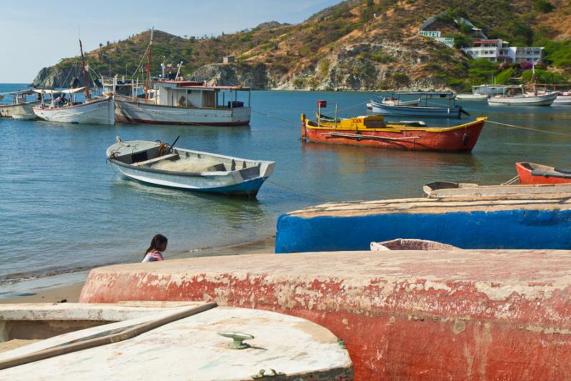 Embarcaciones en Playa Grande, Taganga, Santa Mart...