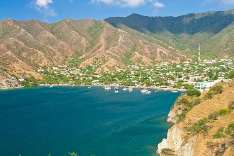 Panormica de Playa Grande, Taganga, Santa Marta, M...