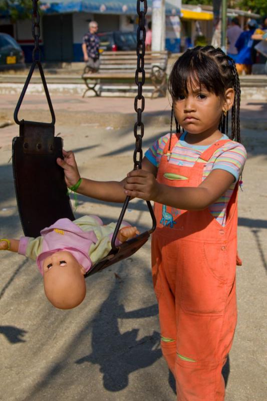 Primer Plano de una NiÃ±a, Taganga, Santa Marta,...