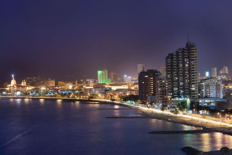 Panoramica de la Ciudad Amurallada, Cartagena, Bol...