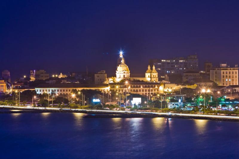 Panoramica de la Ciudad Amurallada, Cartagena, Bol...