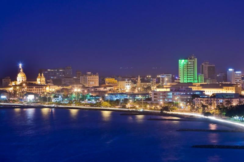 Panoramica de la Ciudad Amurallada, Cartagena, Bol...