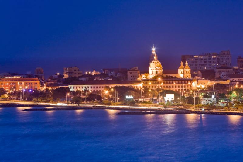 Panoramica de la Ciudad Amurallada, Cartagena, Bol...