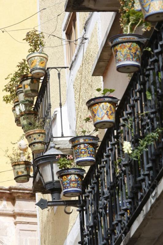 Balcon con Macetas, Guanajuato, Mexico, America