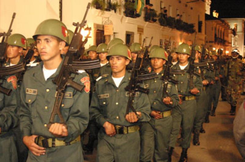 Policias en la Procesion de Semana Santa, Popayan,...