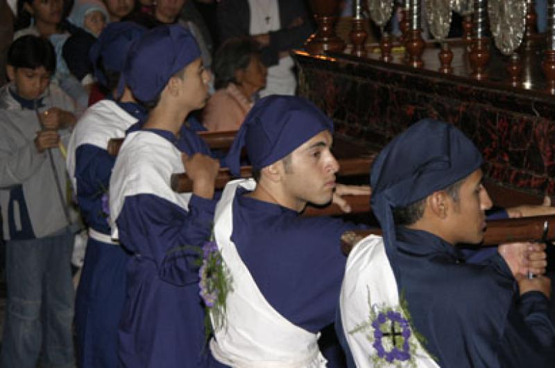 Cargueros en la Procesion Semana Santa, Popayan, C...